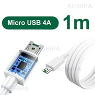 AISHIPA [รับประกัน1 ปี ] สายชาร์จ Micro USB  สายชาร์จ OPPO VOOC 4A แท้ 2เมตร ชุดชาร์จ หัวชาร์จ ของแท้ Fast charge รองรับรุ่น r15 r11 r11s r9s r9 r11plus oppor17 findx r9plus