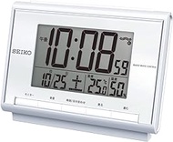 Seiko SQ698S SEIKO Clock Alarm Clock Radio Digital Calendar Temperature Humidity Display White Pearl