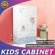 Kids Wardrobe Clothes Cabinet almari baju budak kartun Children's Wardrobe Cloth kabinet kanak Cute Cartoon With whee