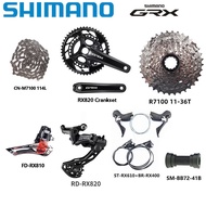 SHIMANO GRX RX820 Groupset 2X12 RX820จักรยานเสือหมอบความเร็วชุดจานหน้าหลังเปลี่ยนเกียร์ RX610 RX400เ