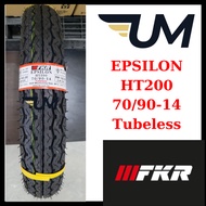 TAYAR FKR HT200 BUNGA TT100 MOTORCYCLE TYRE TUBELESS EPSILON 70/90-14 80/90-14 TUBELESS TYRE TAYAR