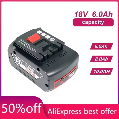For Bosch 18V 10ah Rechargeable Lithium Ion Battery for Bosch 18V 6.0A Backup Battery Portable Repla