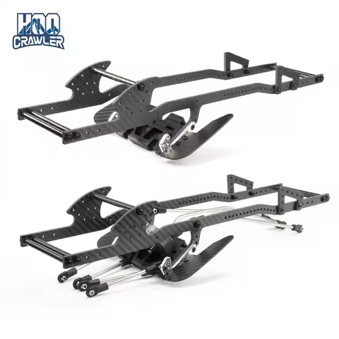 lcg Carbon Fiber Frame Rail LCG Chassis Kit with Ultralight Portal Transmission Skid Plate for 1/10