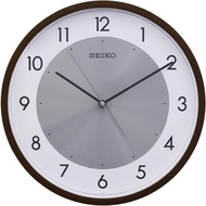 [Powermatic] Seiko QXA615 QXA615B Brown Silver Analog Quiet Sweep Silent Movement Wall Clock