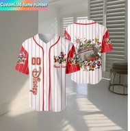 2025 Disney Epcot Christmas Limited Edition Baseball Jersey Featuring Mickey And Other Cartoon Print