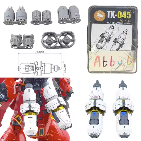 2 PCs Resin Fuel Tank Model Parts for RG 1/144 MSN-04 Sazabi Model Kit Anubis 3D-printed Detail up R