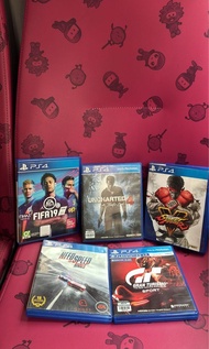 PS4 Video Games - FIFA 19, Uncharted 4, Street Fighter V, Need for Speed Rivals, Gran Turismo Sport