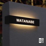 Stainless Steel + LED House Number Plate Business Signage Door Plaque Tanda Rumah 门牌  Business Name