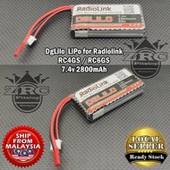 ZRC 2800mAh 2S 7.4V LiPo Battery For Radiolink RC4GS RC6GS RC4G RC3S Remote Transmitter JST Female D