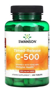 🌈Swanson SW094Timed-Release Vitamin C With Rose Hips C-500, 500 mg 🌈含玫瑰果的維生素C, 高級長效緩釋型配方延長了身體對維生素 C 