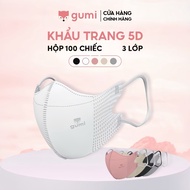 100 pcs 5D Gumi 3-layer antibacterial mask with thick PM 2.5 dust filter - 5D Gumi mask