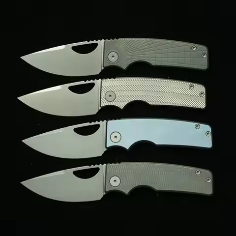 LEMIFSHE New OZ Rosie Folding Knife Real M390 Blade Titanium Handle Outdoor Camping Hunting Kitchen 