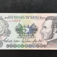 L - 20 Uang Lama Honduras 5 Lempiras tahun 1993