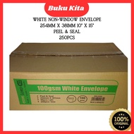 White Non-Window Envelope | 254mm x 381mm 10” x 15” 250pcs (Peal & Seal ✅)