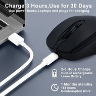 Bluetooth Mouse Wireless Dual Mode Rechargeable for iPad 2024 Macbook Pro Laptop Silent Mouse