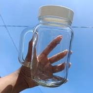 600ml Plastic Lid Mug Jar Drinking Jar with Lid Glass Jar Lid