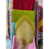 Gold songket hat, traditional party hat, men's cap, hat for men