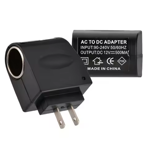 AC Adapter With Car Socket Auto Charger US Plug 220V AC To 12V DC Car Cigarette Lighter Adapter Use 