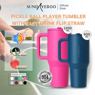 SUNDAYEROO 1200ML Pickleball Tumbler Tahan Sejuk 22Jam Leak Proof Bottle 304 Stainless Steel Tumbler