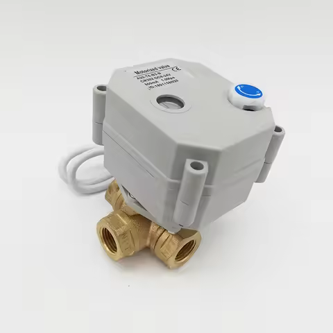 3 way DN8 DN10 G1/4" G3/8" Micro electric ball valve horizontal tee T-Flow L-flow brass valve