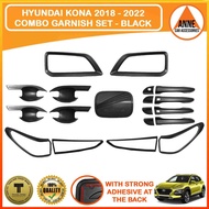Garnish Cover Set for Hyundai Kona 2018 - 2022 Black / Chrome Hyundai Kona Accessories Parts Combo