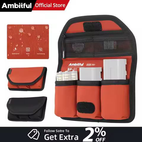 3/4Slots Camera Battery Storage Pouch Case Bag for Canon LP-E6N LP-E6NH LP-E17 AAA 18650 CR2032 Sony