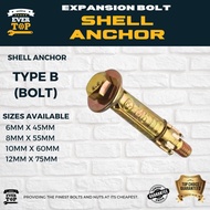 (1pc) Shell Anchor BOLT Type B Expansion Bolt Fix Anchor, SOLD PER PC