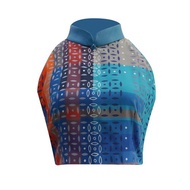 【富貴銅錢】經典紅白藍露臍裝長衫款上衣 | 國潮港風新中式