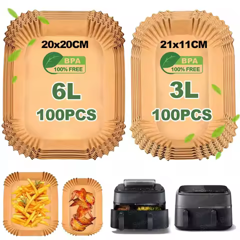 Air Fryer Non-Stick Parchment Paper for Philips Dual Basket Airfryer 3000 Series 6L/3L NA350/00, 500