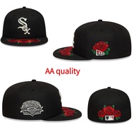 AA quality baseball cap, 59FIFTY New Era fitted capChicago White Sox rose embroidery black outdoor s