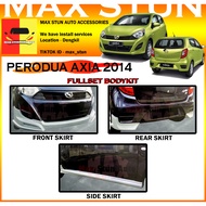 PERODUA AXIA 2014-2016 FULLSET BODYKIT BUMPER SKIRT LIP CAR BODYKIT AXIA G SPEC FRONT SKIRT SIDE SKI