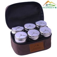 Seasoning Jar Seasoning Bottle Portable Seasoning Box Barbecue Picnic Stainless Steel Spice Set 6 Ou