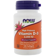 [Ready Stock] Now Foods High Potency Vitamin D3 2000 IU 120 Softgels