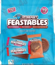 現貨*MrBeast Feastables Assorted Chocolate Variety Pack, 綜合巧克力包 32.06 Oz (70 Count)