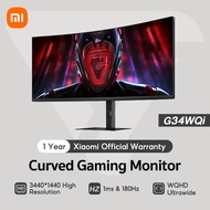 【Free Soundbar】XIAOMI Redmi G34WQi Curved Gaming Monitor 34inch180Hz High Refresh Rate 3440x1440 WQHD Ultra Wide Monitor