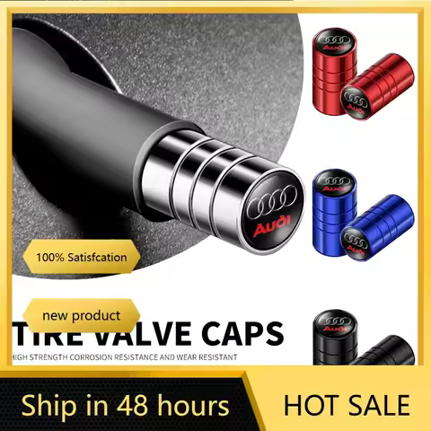 3D Styling Car Wheel Tire Valve Caps Stem Caps Decoration For Audi S3 S5 S1 S4 S2 S6 RS3 RS4 RS5 RS6