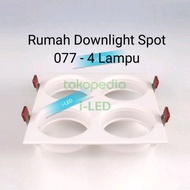 NC077 Rumah Lampu Downlight Spot LED Halogen MR16 Kotak 4 Lubang DIY