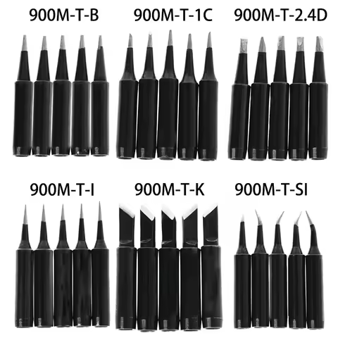 5Pcs Lead Free Soldering Iron Tip 900M-T SI/I/B/K/2.4D/1C Welding Tips Head For Hakko Saike 936 852d