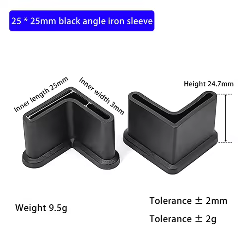 10-Pack Protective Rubber Foot Sleeves for Iron Beds, L Style Non-Skid Pads for Slotted Angle Bar an