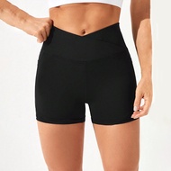 Mesh High Waist Yoga Shorts with Pockets Shorts for Women Tummy Control Workout Shorts for Women