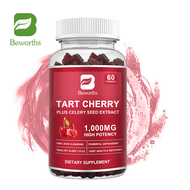 BEWORTHS Tart Cherry Gummies 1000mg Plus 200mg Celery Seed Extract for Joint Comfort Uric Acid Cleanse Powerful Antioxidant