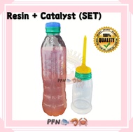 💥Ready Stock💥 Set Fiber Gum 500ml Fibreglass Resin with Catalyst Hardener Fibreglass Chopped Strand 