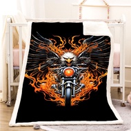 Harley davidson throw blanket double-sided warm flannel cashmere customize all sizes