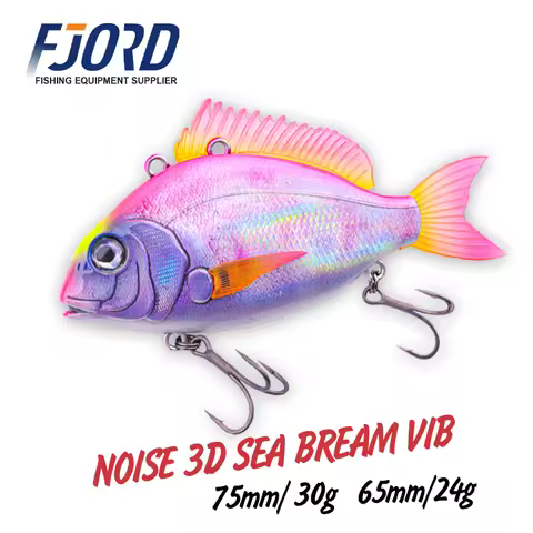 FJORD 3D Sea Bream VIB 65mm 24g 75mm 30g Sinking Fishing Lure Noise Voice Vibration Swimbait Long Ca