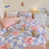 ชุดผ้าปูที่นอน พร้อมผ้านวม 5.5 ฟุต ครบเซต 6 ชิ้น ขนาดผ้าปู 3.5 -6 ฟุต 1 เซต มี ผ้านวม 5.5 ฟุต 1 ผ้าป