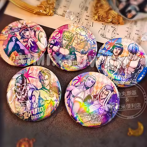 JoJo's Bizarre Adventure Joruno Jovanna Giovanna Giordano Bruno Cartoon 58mm Badge Itabag Button Bro