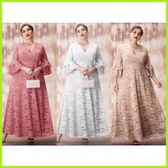 ◐ ☌ ✹ plus size elegant lace maxi dress ninang dress