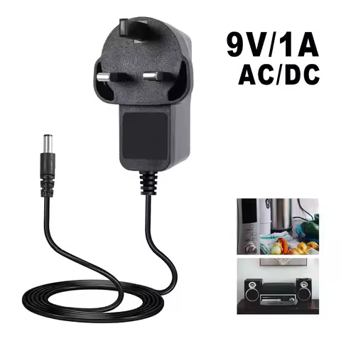 1pcs Universal AC/DC 9V UK Plug Power Supply Adapter Plug Converter Charge 9V1A 5.5x2.1mm