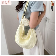 LILYONE Crossbody Bag, Purses Canvas Shoulder Bag, Simple Large Capacity Ruched Design Solid Color T