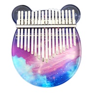 G2(PITV) Painted Kalimba Acrylic 17 Key Transparent Thumb Piano with Tuner Hammer Stick Kalimba Case